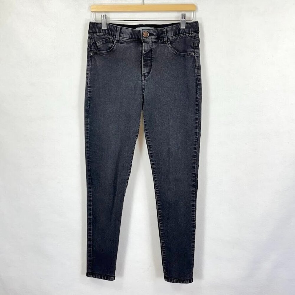 Wit & Wisdom Ab'Solution Mid Rise Ankle Skinny Jeans Comfort Preppy Black 8